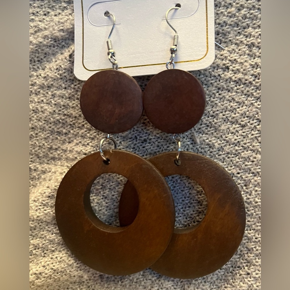 Chestnut Brown Dangle Earrings